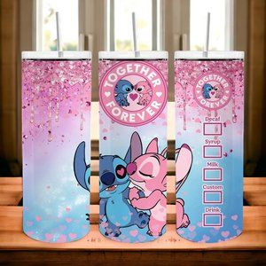 **SUPER CUTE STITCH  20oz STAINLESS STEEL INSULATED SKINNY TUMBLER ( 1PC )****
